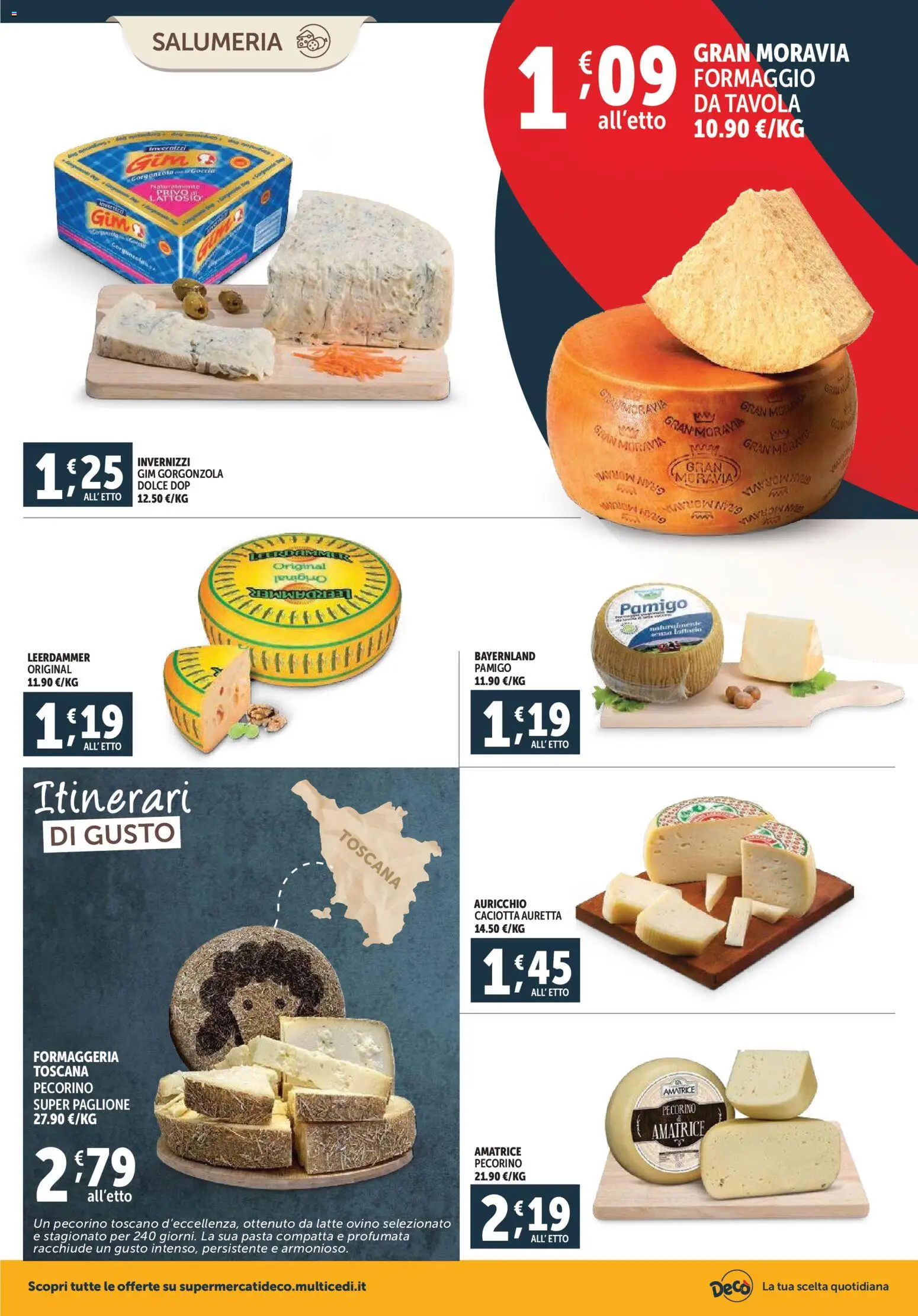 Volantino Decò del 26.11.2025 | Pagina: 2 | Prodotti: Formaggio, Pasta, Gorgonzola, Pecorino
