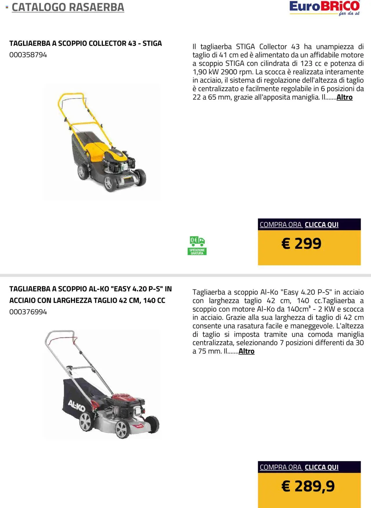 Volantino Eurobrico del 23.07.2025 | Pagina: 18 | Prodotti: Rasaerba