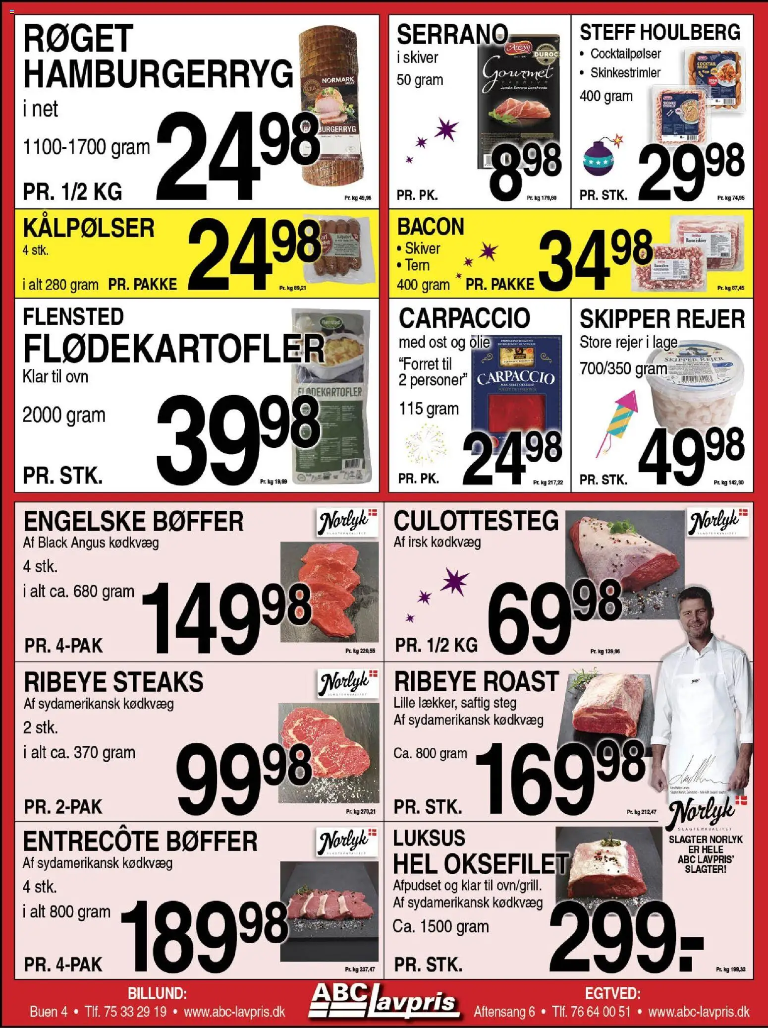Abc Lavpris tilbudsavis – gyldig fra 24.12.2025 | Side: 5 | Produkter: Bøffer, Entrecote, Hamburgerryg, Ovn