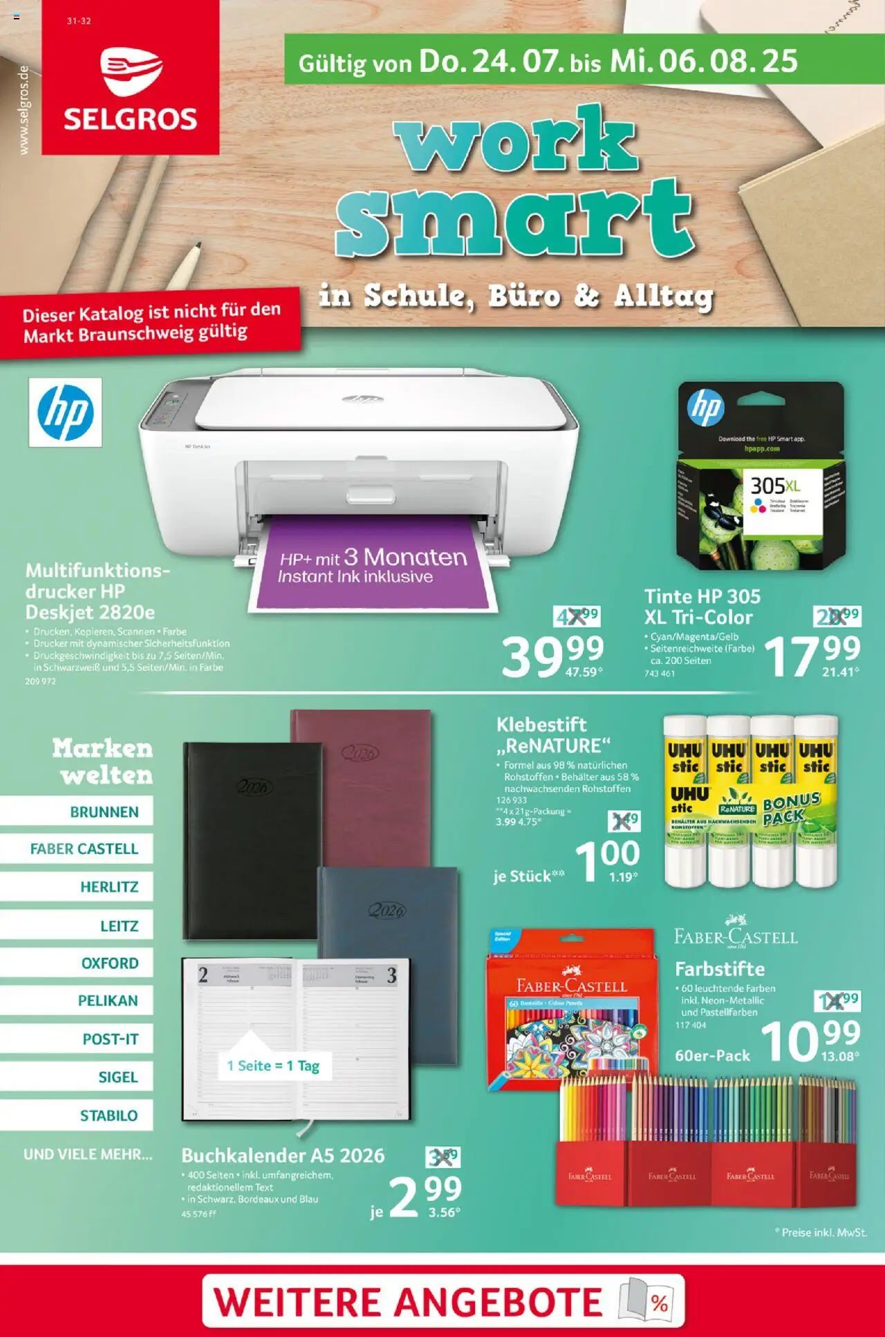 Selgros  Work Smart - gültig ab dem 24.07.2025 | Seite: 1 | Produkte: HP, Drucker