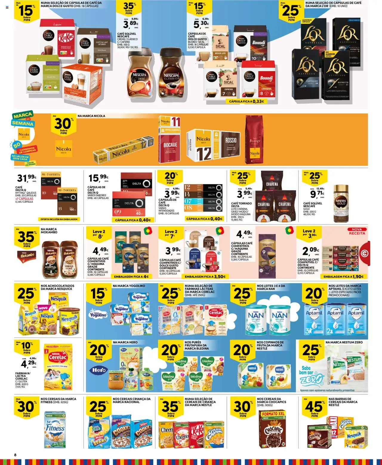 Continente - Madeira │ válido de 12.08.2025 | Página: 8 | Produtos: Delta q, Café solúvel, Cereais, Creme