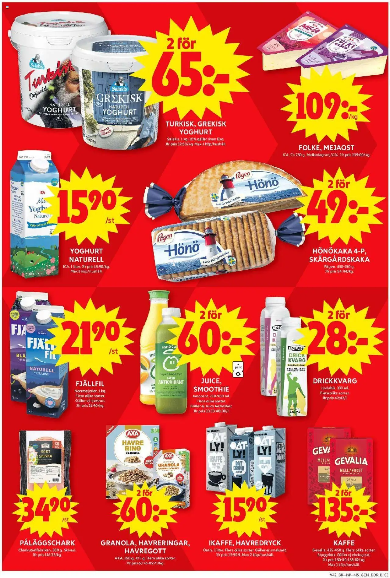 ICA Maxi reklamblad aktuell från 13.10.2025 | Sida: 8 | Produkter: Gem, Grekisk yoghurt, Yoghurt, Kaffe