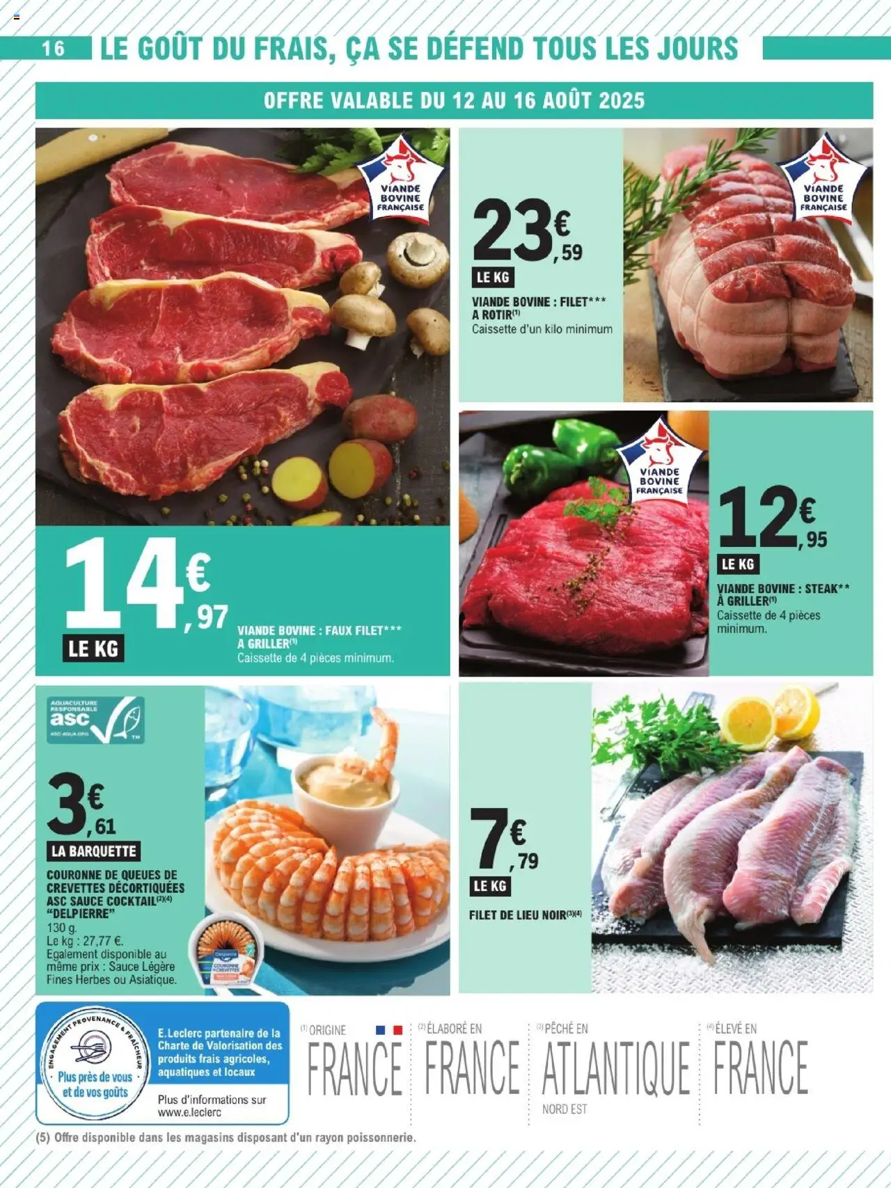  | Page: 16 | Produits: Pêche, Crevettes, Viande, Viande bovine