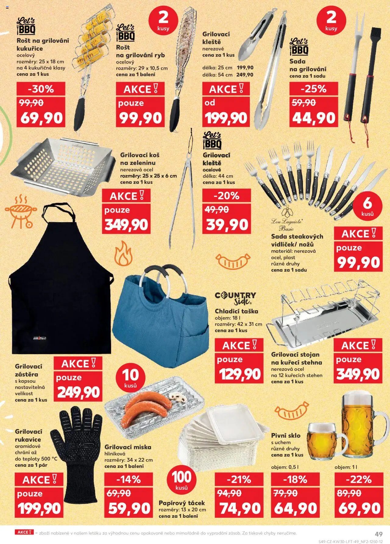 Kaufland leták - Praha 8 od 23.07.2025 | Strana: 49 | Produkty: Steak, Rošt, Koš, Kuřecí stehna