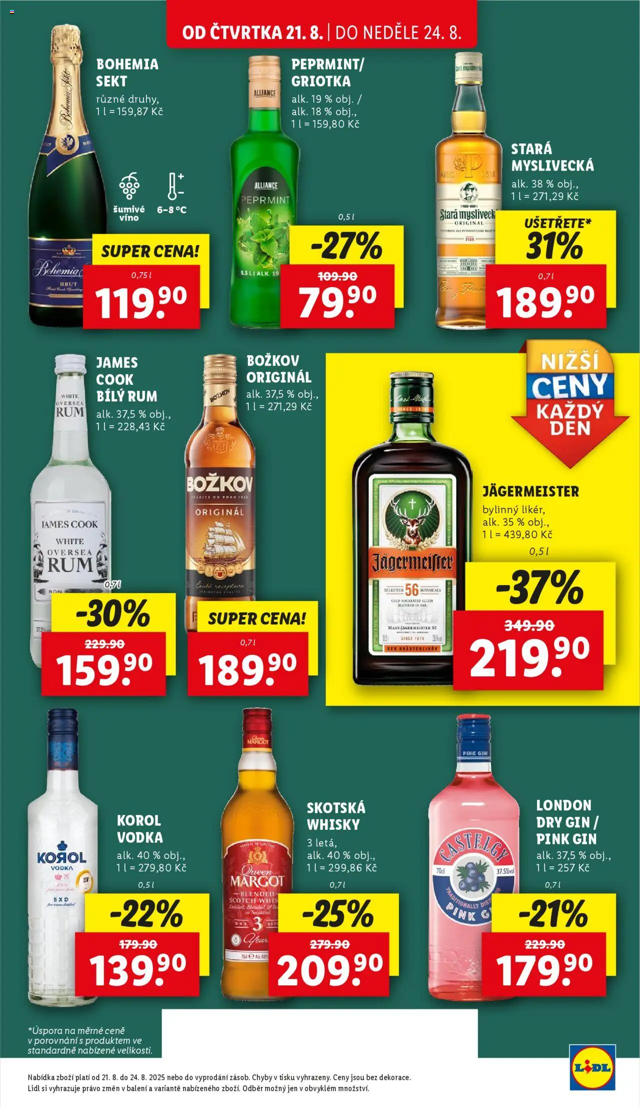 Lidl leták od 21.08.2025 | Strana: 21 | Produkty: Rum, Gin, Whisky, Dry gin