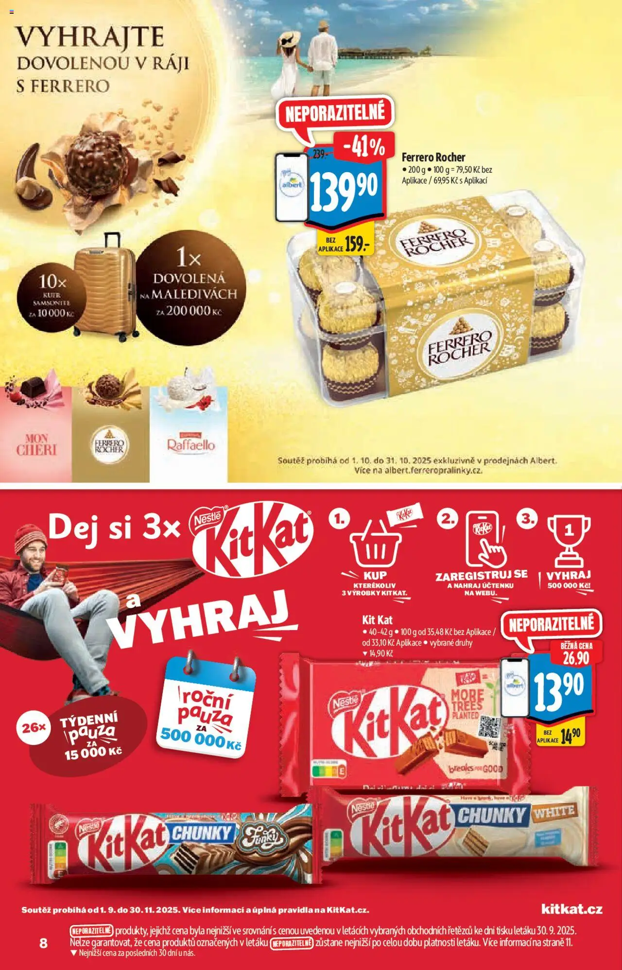 Albert katalog - Supermarket od 08.10.2025 | Strana: 8 | Produkty: Ferrero Rocher, Kufr