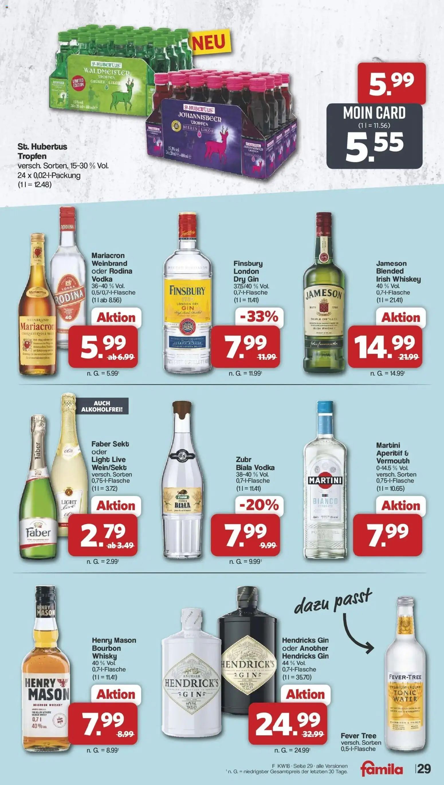 Famila Nordwest Wochenangebote – gültig ab 27.04.2026 | Seite: 29 | Produkte: Martini, Jameson, Mariacron, Bourbon