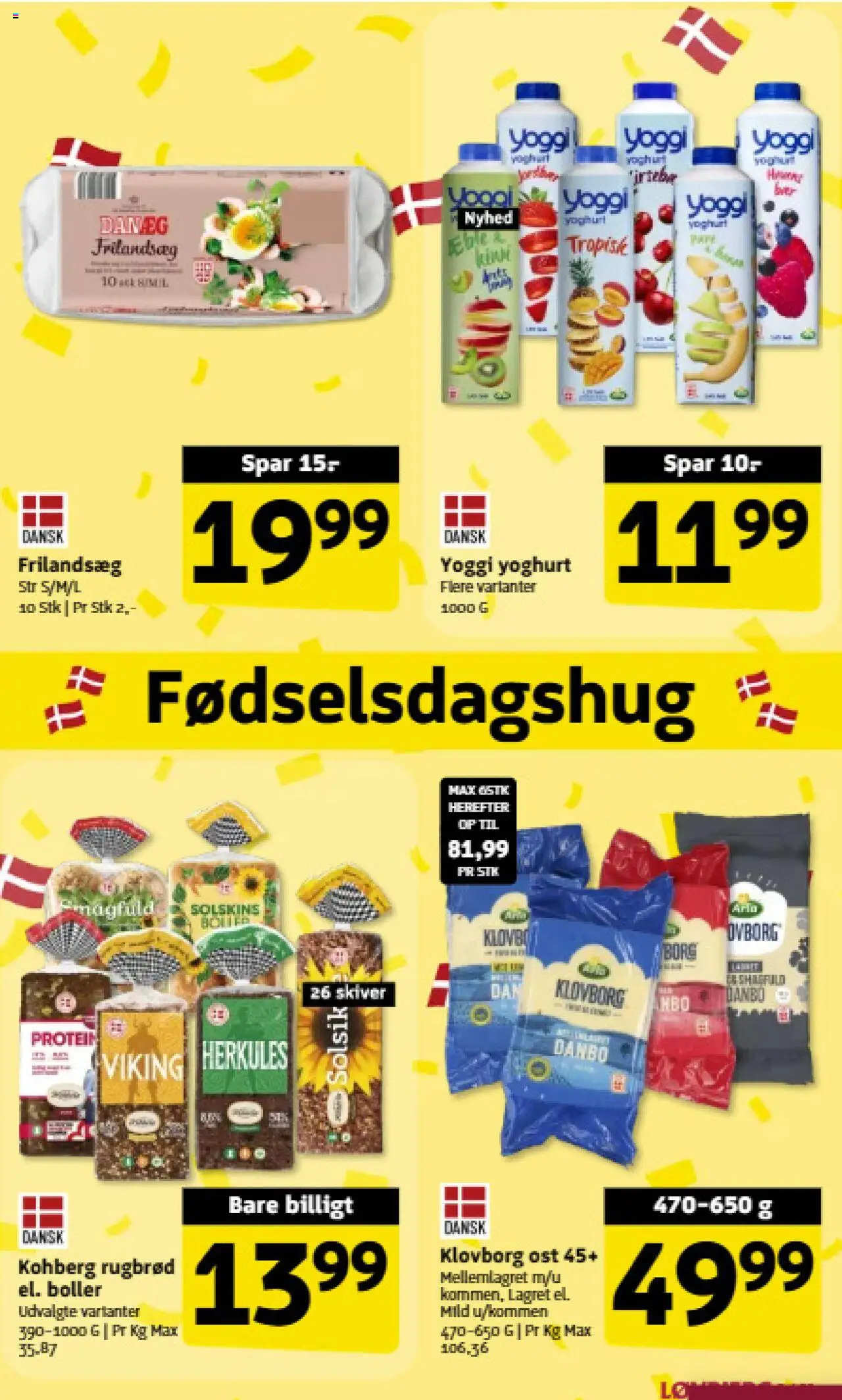 Løvbjerg tilbudsavis – gyldig fra 19.09.2025 | Side: 3 | Produkter: Ost, Yoghurt, Rugbrød