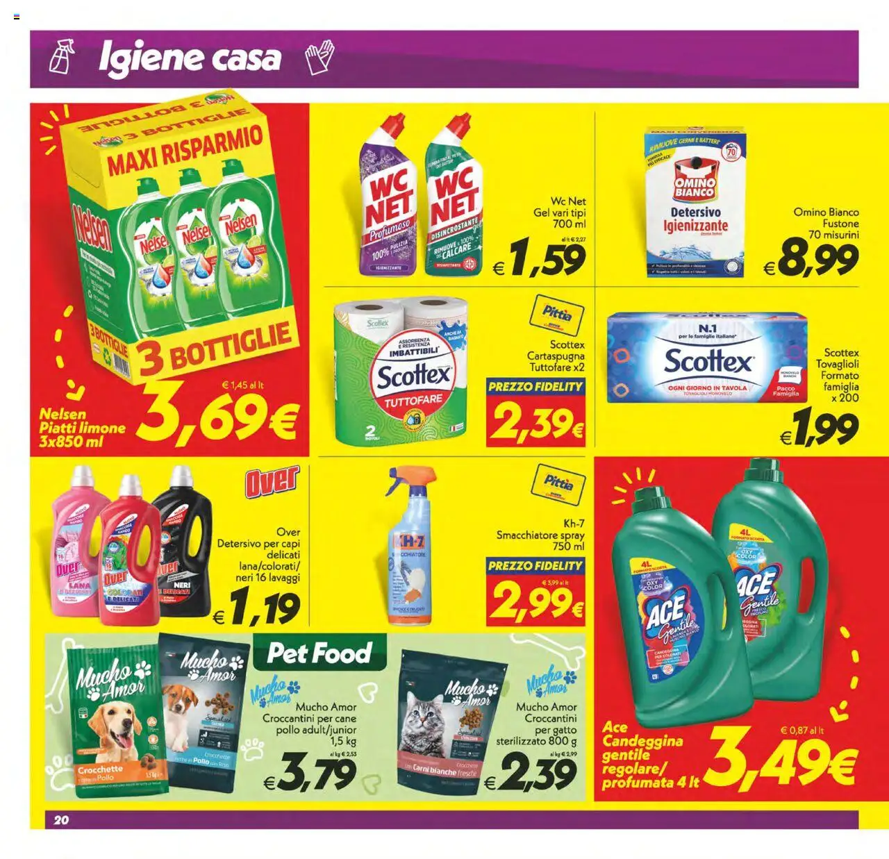 Volantino SuperConveniente del 22.08.2025 | Pagina: 20 | Prodotti: Pollo, Smacchiatore, Crocchette, WC