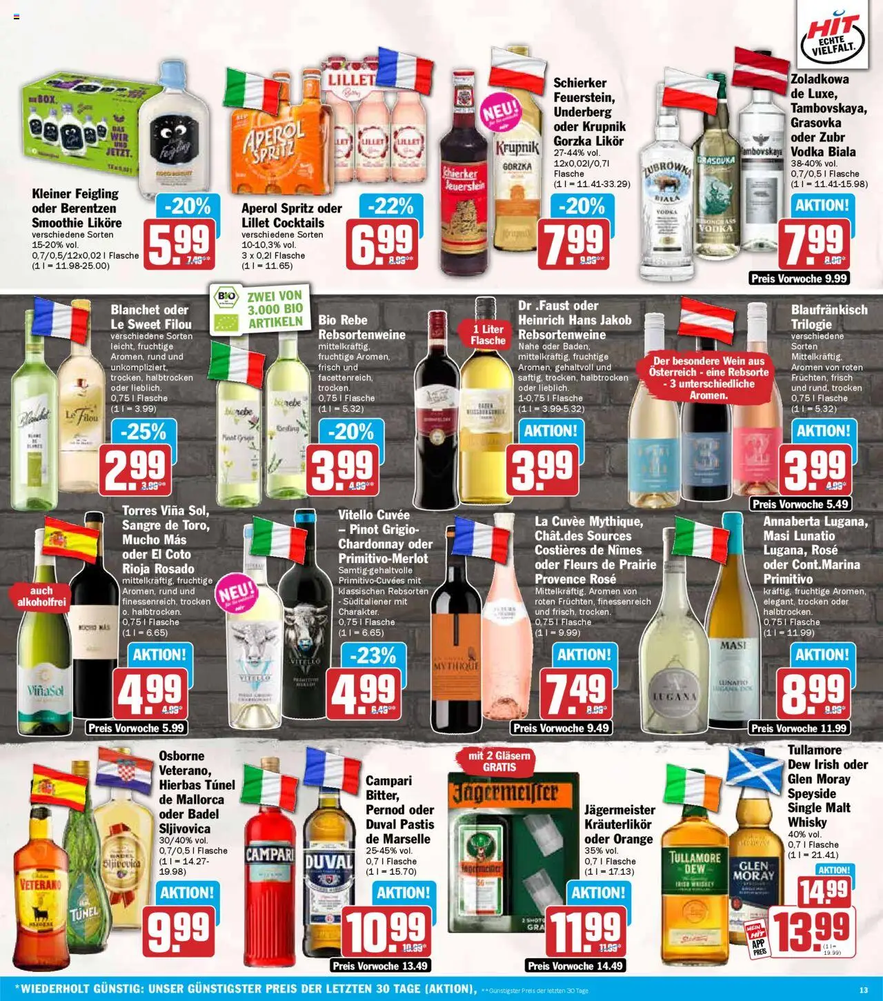 HIT - Mecklenburg-Vorpommern - gültig ab dem 18.08.2025 | Seite: 13 | Produkte: Whisky, Vodka, Berentzen, Underberg