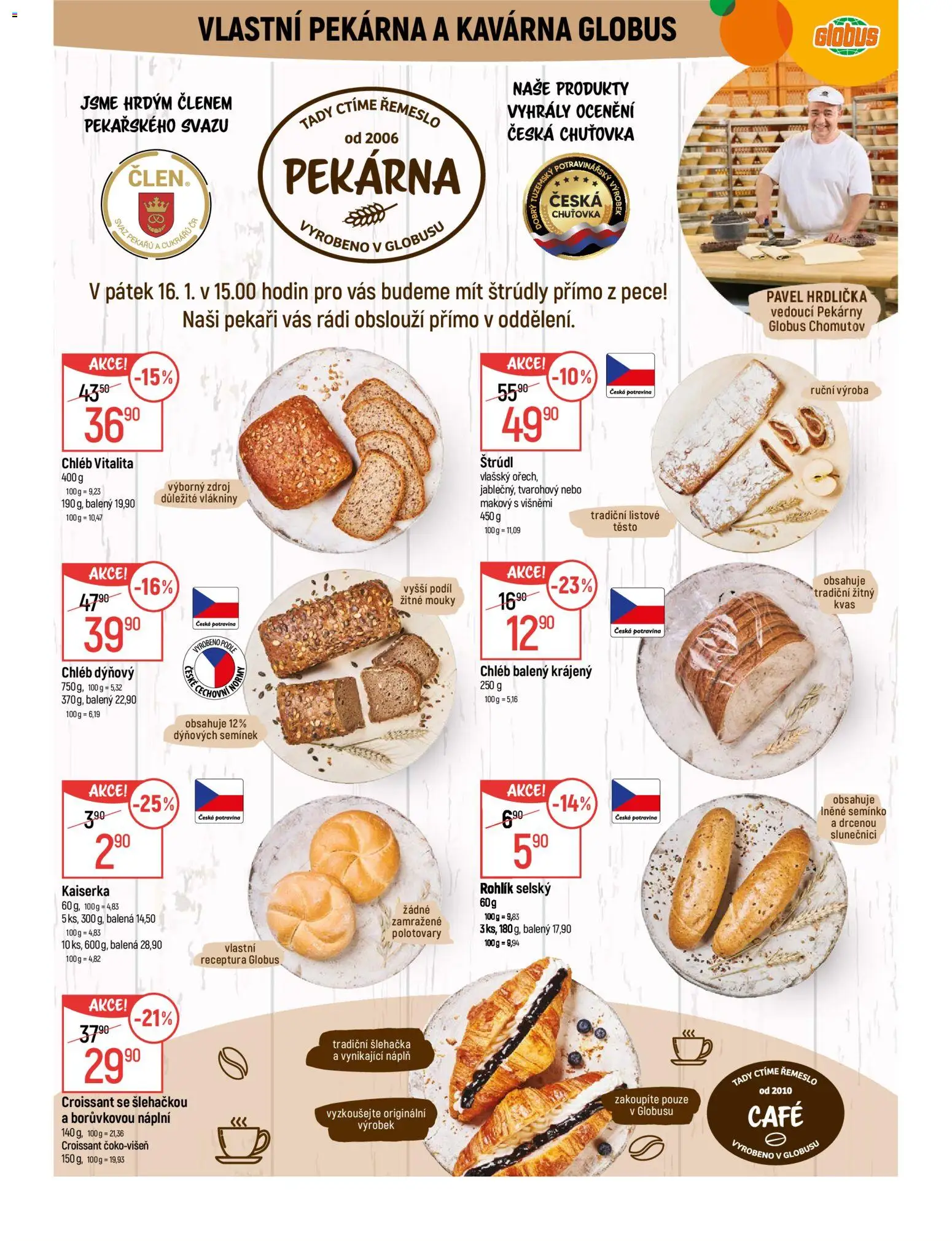 Globus leták - Chomutov od 14.01.2026 | Strana: 6 | Produkty: Globus, Šlehačka, Pekárna, Croissant