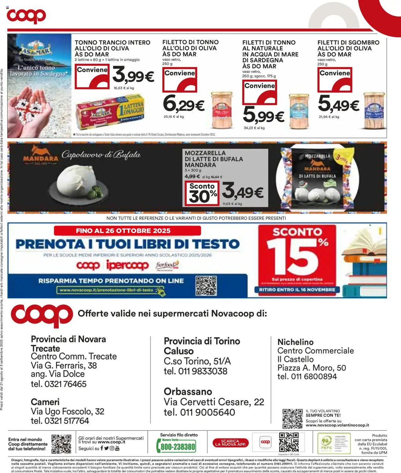 Volantino COOP del 21.08.2025 | Pagina: 20 | Prodotti: Data, Tonno, Sgombro, Vaso
