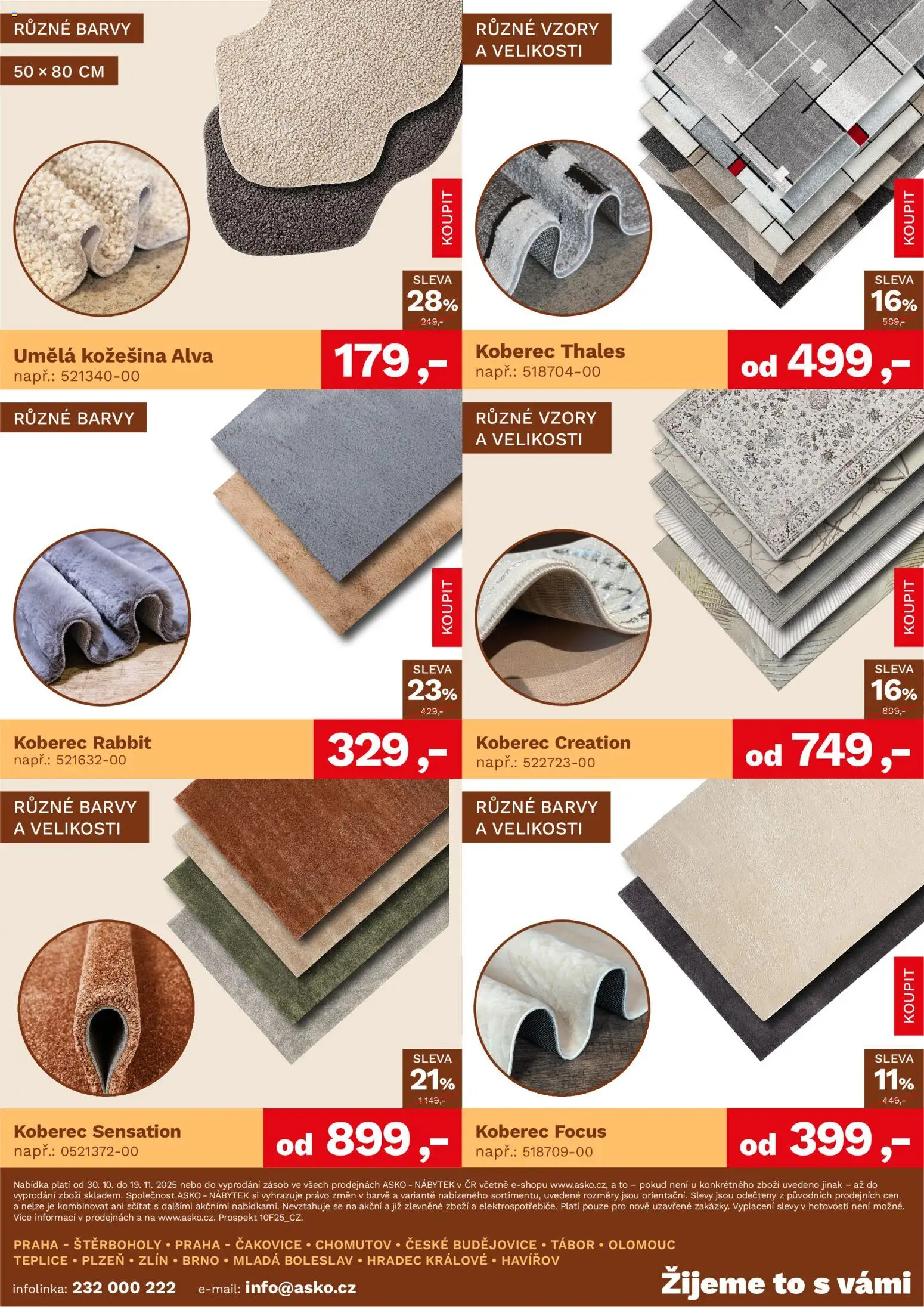 ASKO nábytek leták - Bytové doplňky za skvělé ceny od 30.10.2025 | Strana: 5 | Produkty: Umělá kožešina, Nábytek, Koberec, Barvy