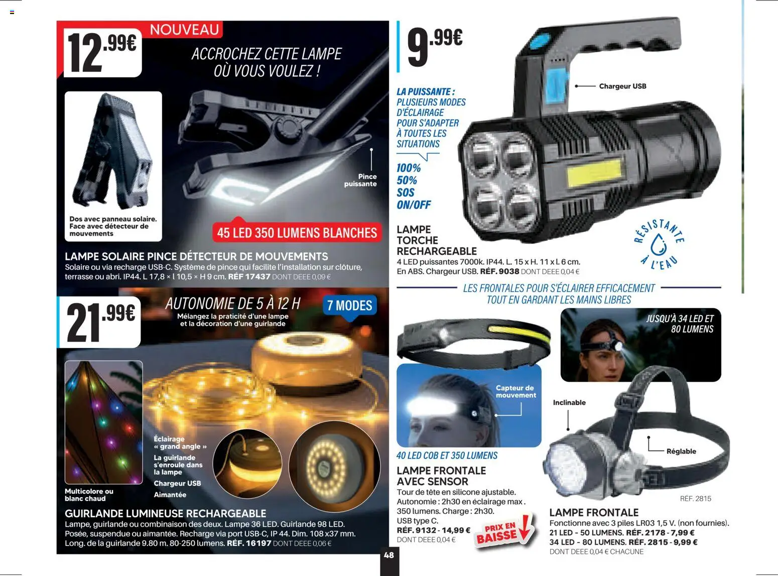 {H1} | Page: 48 | Produits: USB, Lampe, Combinaison, Piles