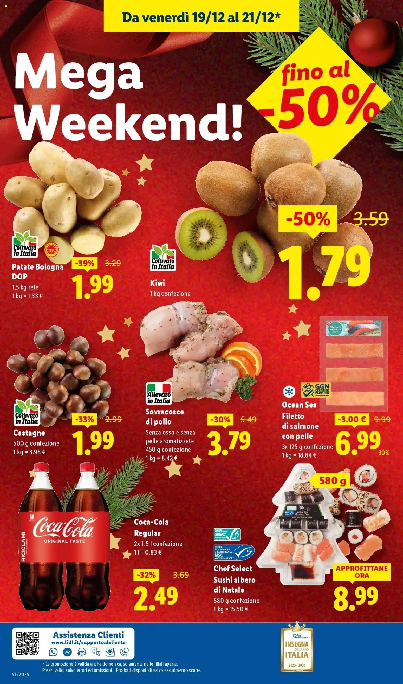 Volantino Lidl del 14.12.2025 | Pagina: 58 | Prodotti: Pollo, Salmone, Patate, Pesca