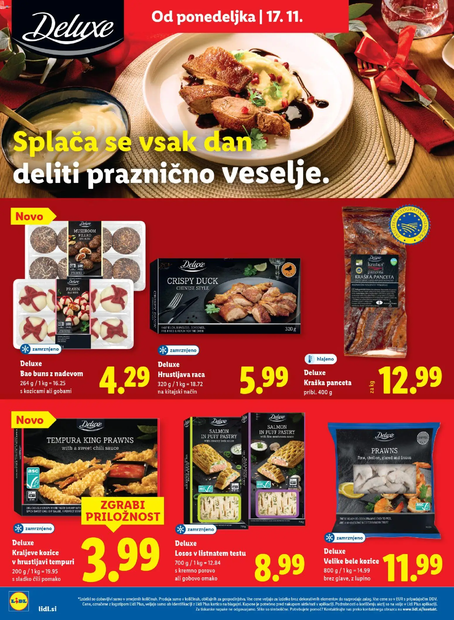 Novi Lidl katalog ponudbe – veljaven od 13.11.2025 | Stran: 52 | Izdelki: Panceta, Kozice, Losos, Cili