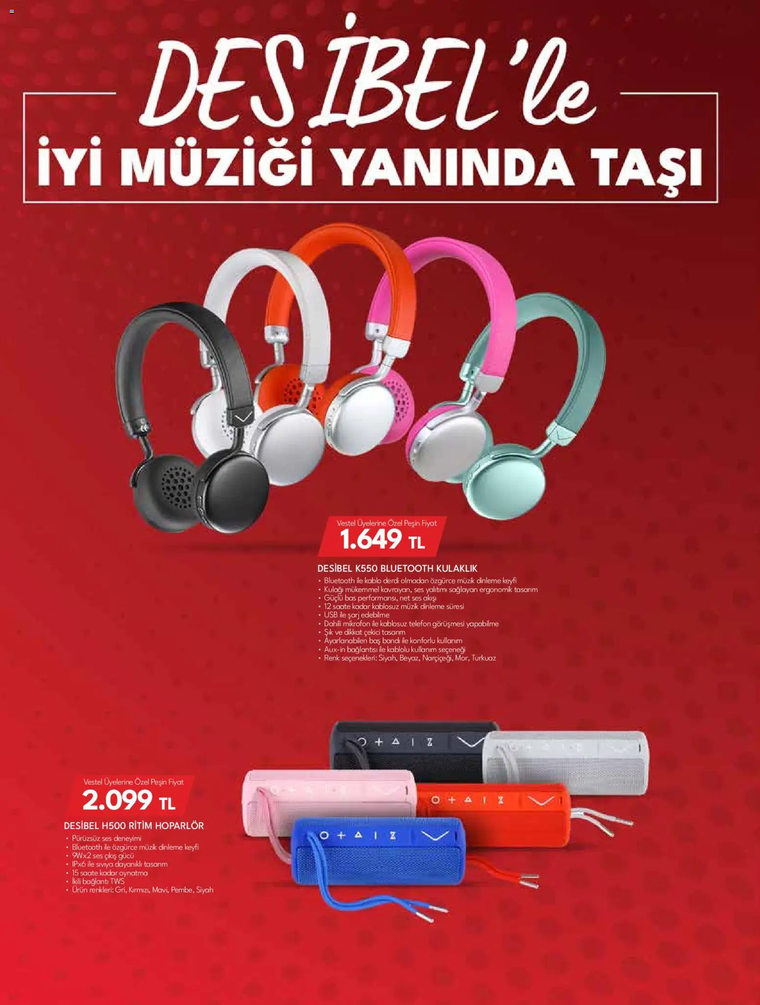 Vestel - Mobil ve Akıllı Ürünler - 03.04.2026 tarihinden itibaren geçerlidir | Sayfa: 12 | Ürünler: Telefon, Kablo, Mikrofon, Hoparlör