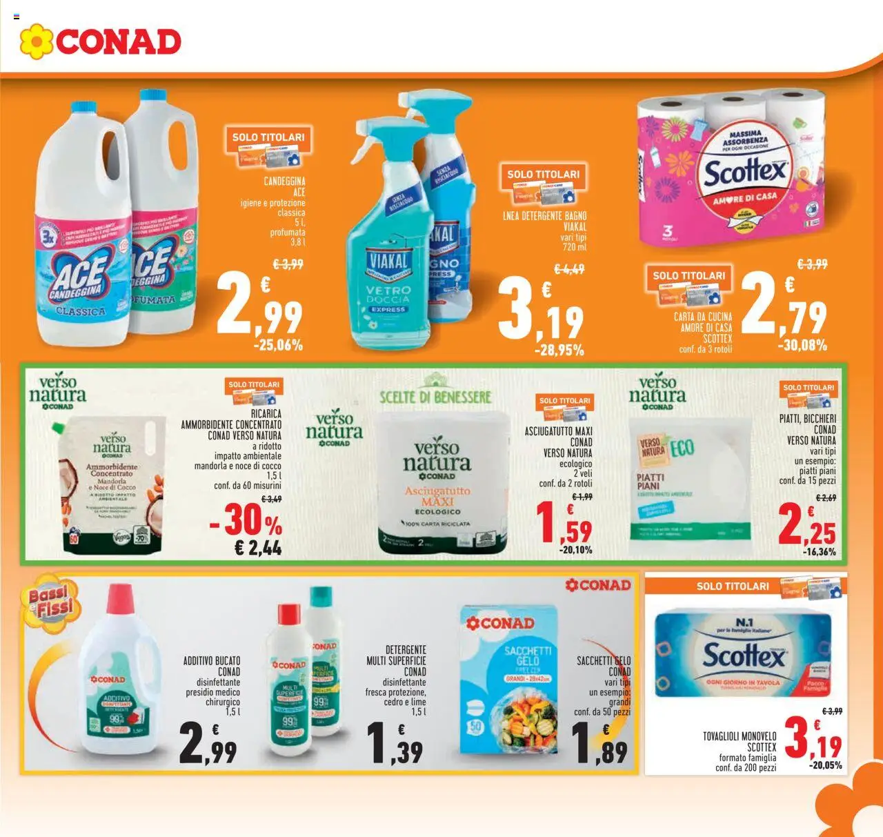 Volantino Conad del 14.08.2025 | Pagina: 19 | Prodotti: Candeggina, Freezer, Bagno, Doccia