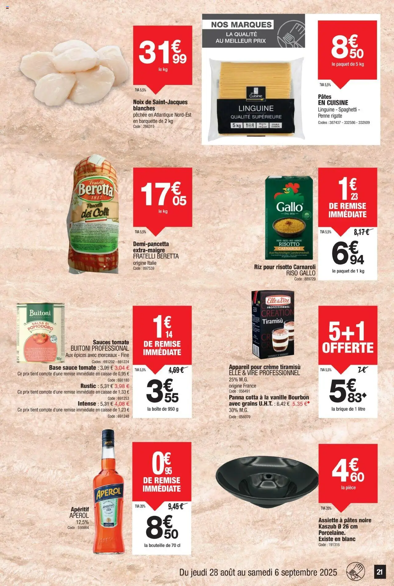 | Page: 21 | Produits: Spaghetti, Base, Riz, Crème