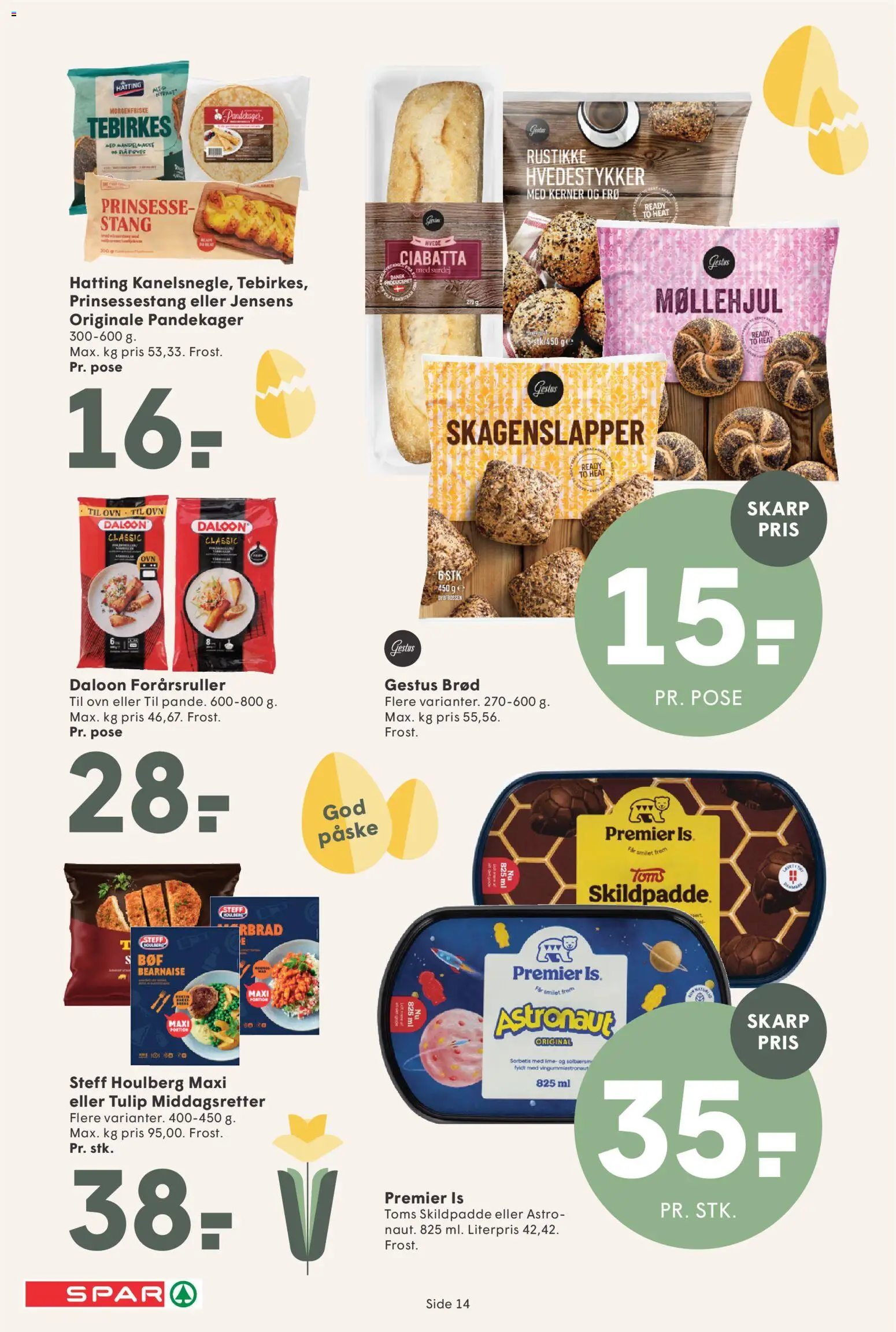 Spar tilbudsavis – gyldig fra 27.03.2026 | Side: 14 | Produkter: Brød, Lime, Is, Ovn