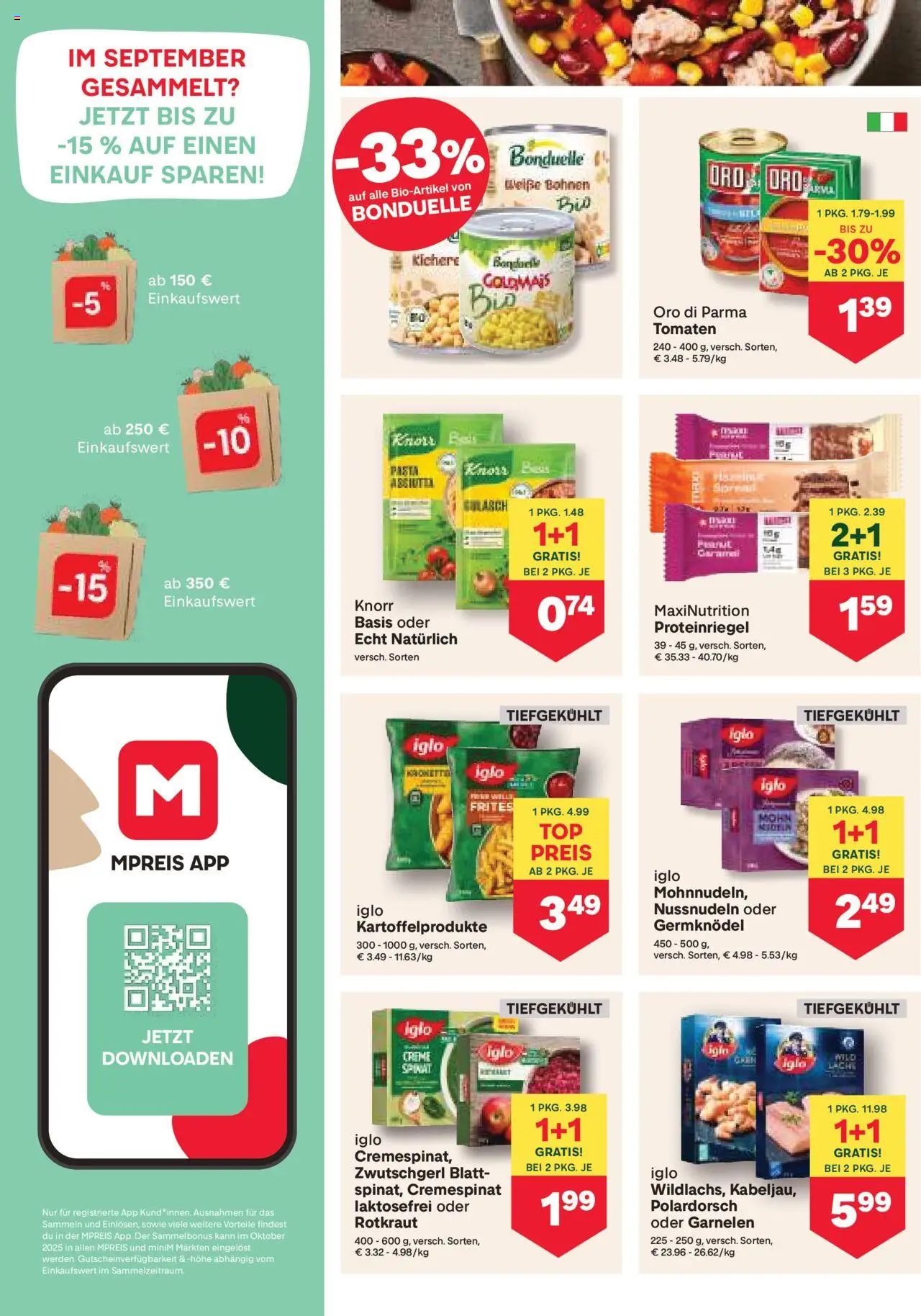 MPREIS Hohenems gültig ab 16.10.2025 | Seite: 8 | Produkte: Pasta, Tomaten