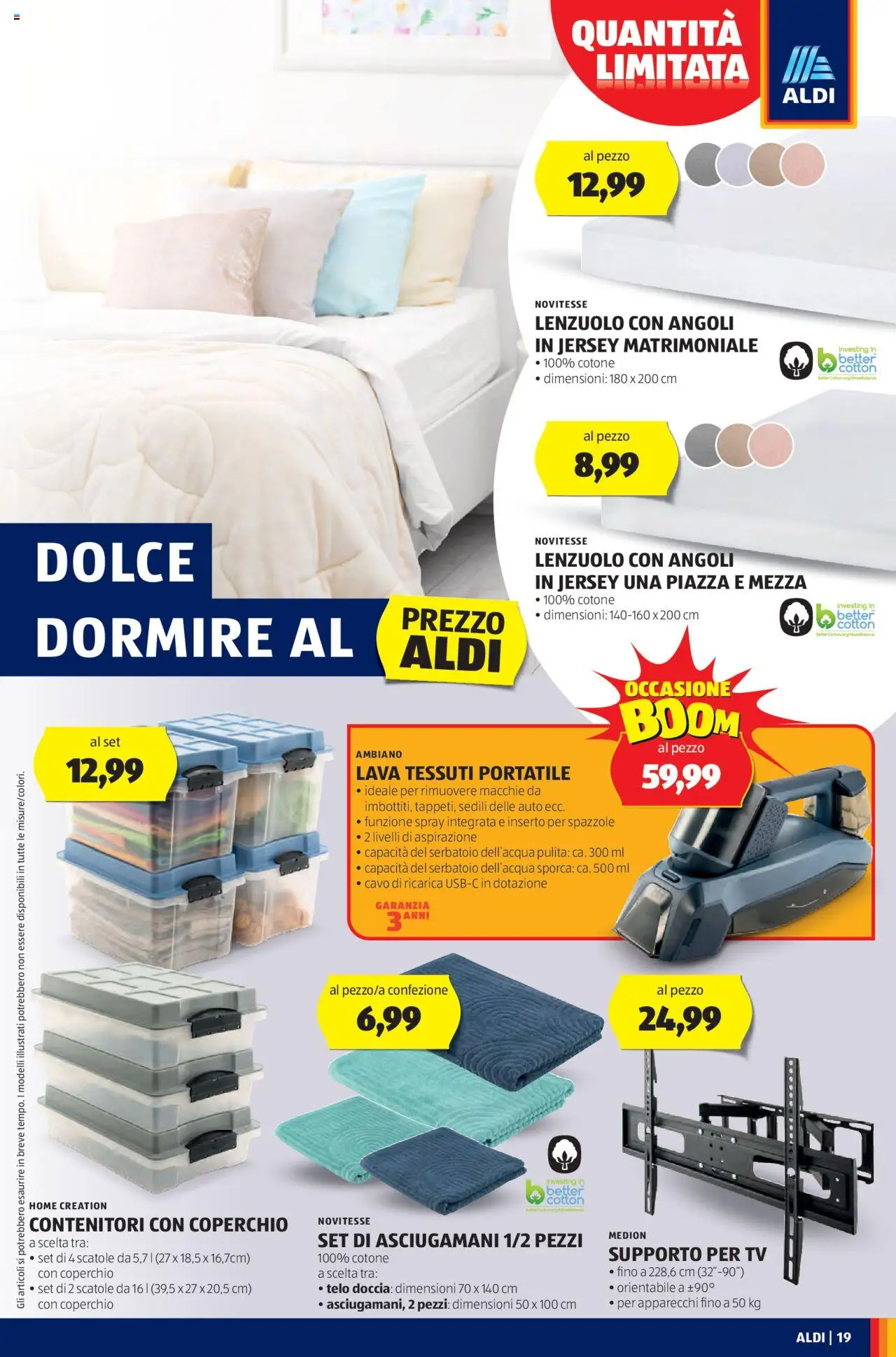 Volantino Aldi del 25.08.2025 | Pagina: 19 | Prodotti: TV, Cavo, Doccia