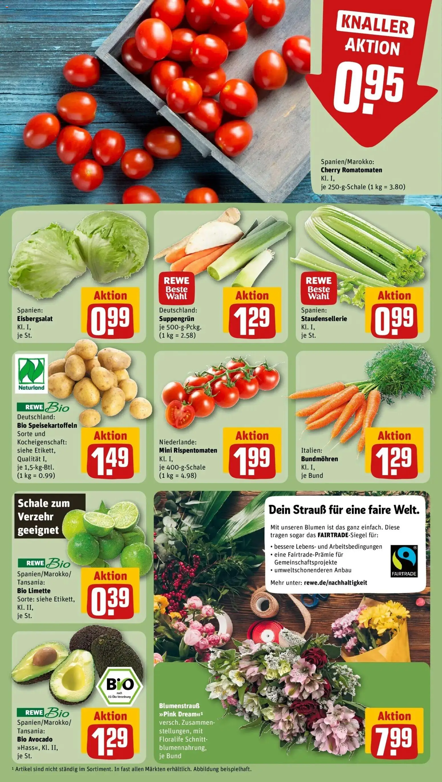 Rewe Prospekt Freiberg	 – gültig ab 01.03.2026 | Seite: 7 | Produkte: Blumen, Eisbergsalat, Avocado, Limette