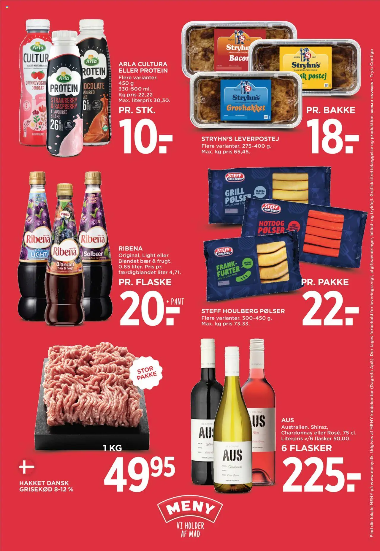 Meny tilbudsavis – gyldig fra 10.10.2025 | Side: 38 | Produkter: Pølser, Jordbær, Leverpostej, Bacon