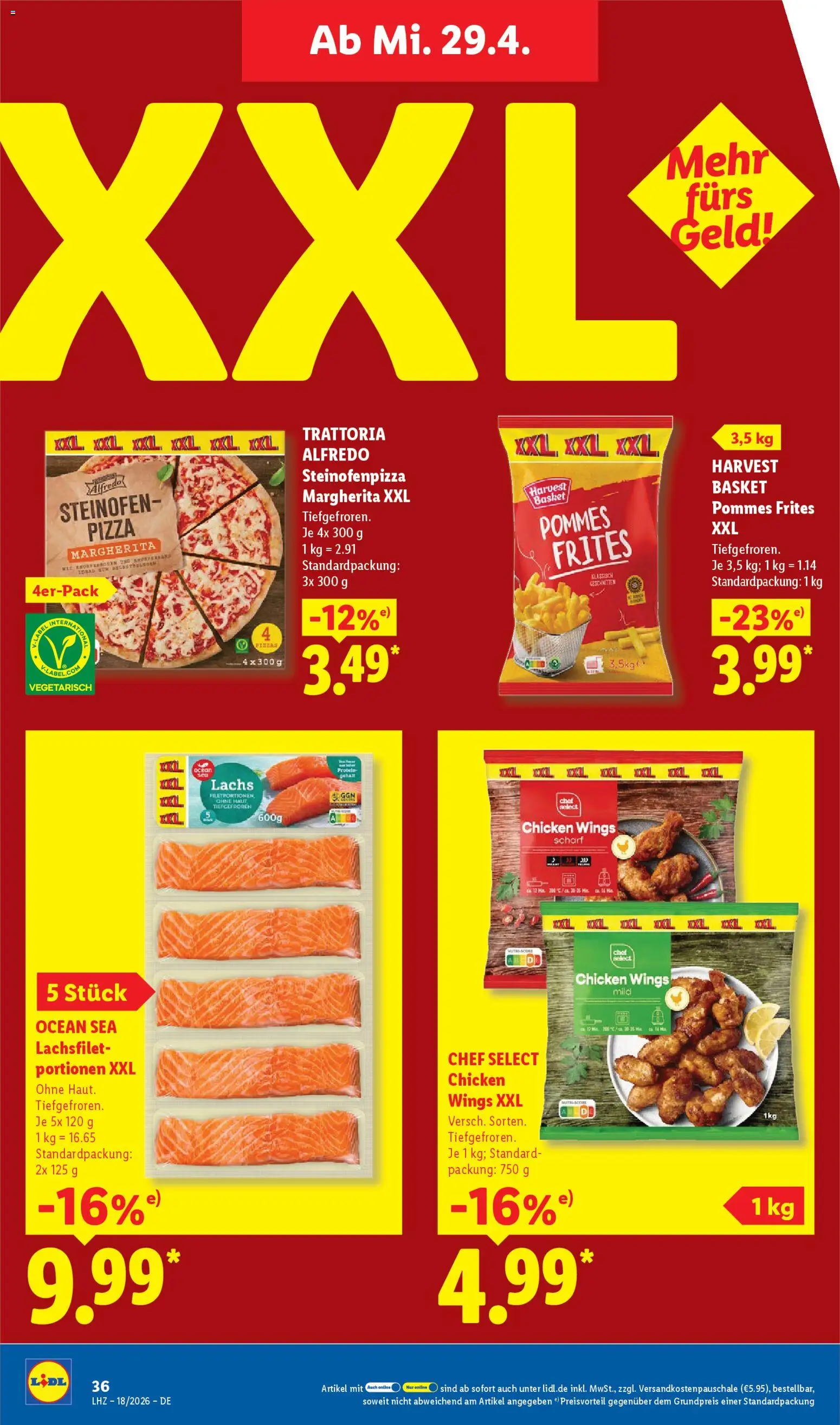 Lidl Prospekt – gültig ab 27.04.2026 | Seite: 56 | Produkte: Pommes, Pommes frites, Lachs, Pizza