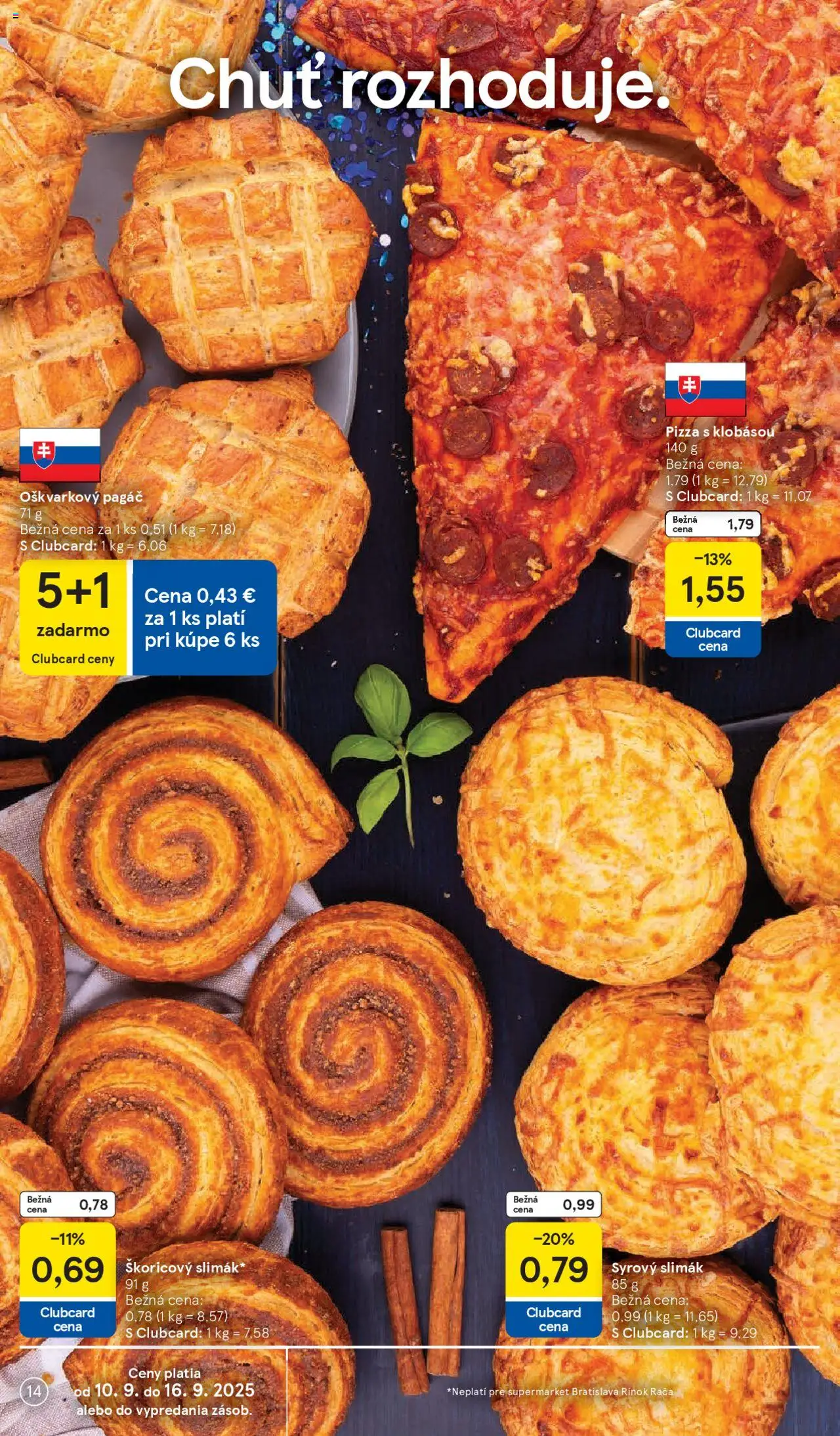 Nové Tesco akcie – leták je platný od 10.09.2025 | Strana: 14 | Produkty: Pizza