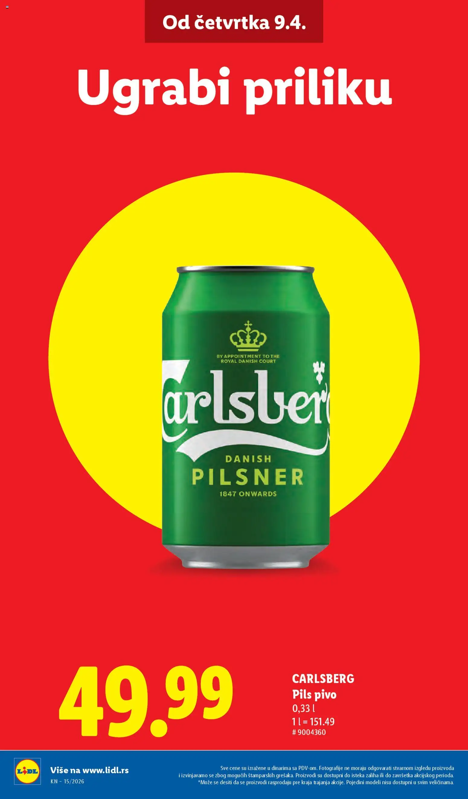 Lidl katalog - važi od 09.04.2026 | Strana: 10 | Proizvode: Pivo, Carlsberg
