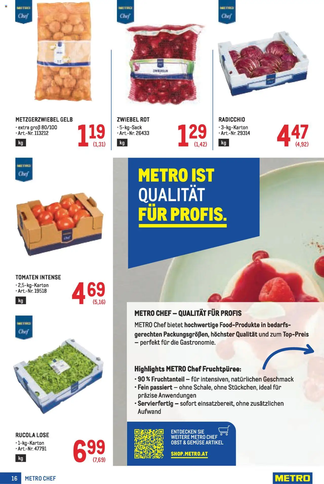 Metro Angebote Profi gültig ab 21.08.2025 | Seite: 16 | Produkte: Gemüse, Obst, Tomaten