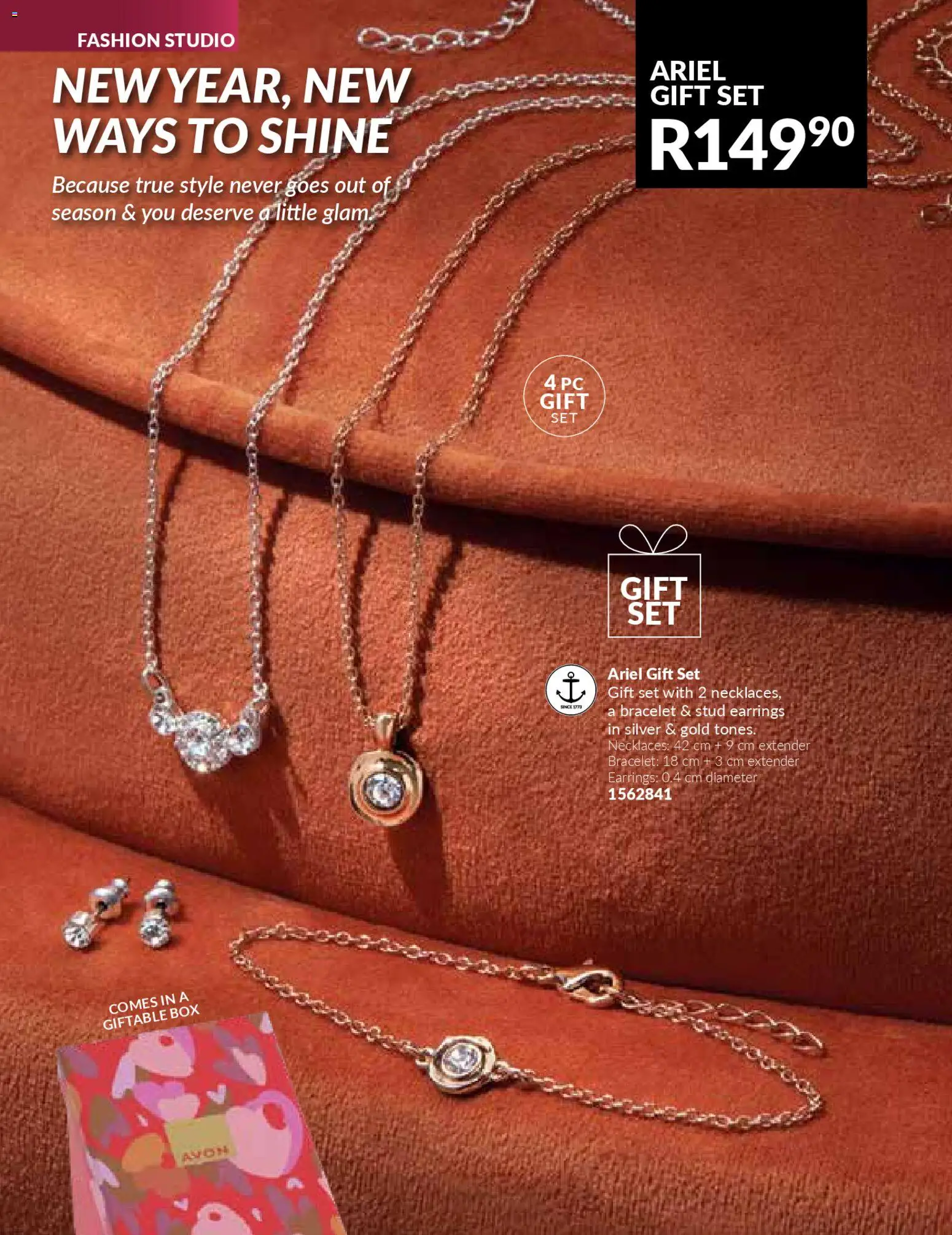 New Avon catalogue – valid from 01.01.2026 | Page: 146 | Products: PC, Earrings, Necklaces, Box