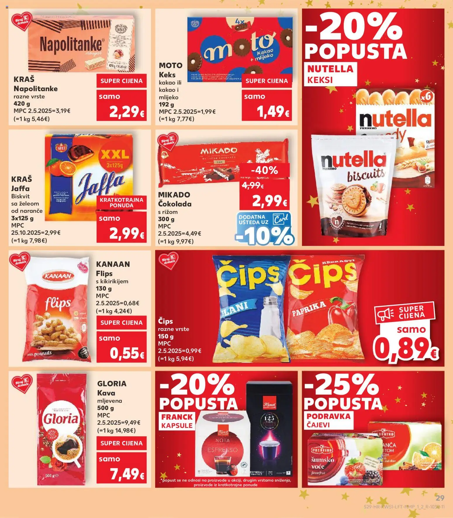 Kaufland katalog | vrijedi od 17.12.2025 | Stranica: 29 | Proizvodi: Nutella, Keksi, Kava, Naranče