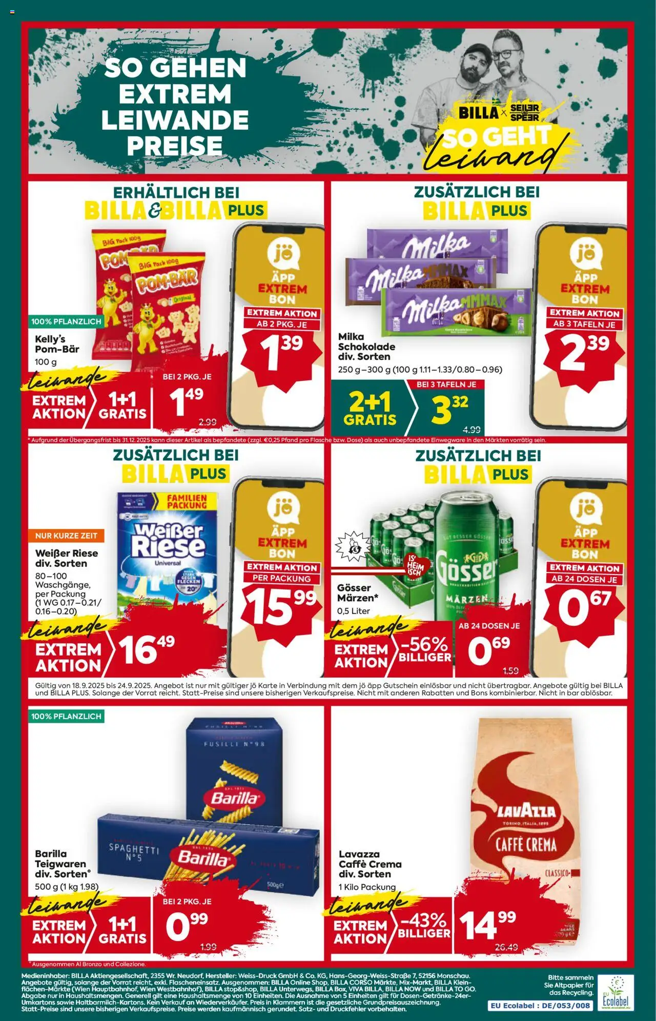 Billa Plus Flugblatt - Steiermark gültig ab 18.09.2025 | Seite: 16 | Produkte: Hajdina liszt, Schokolade