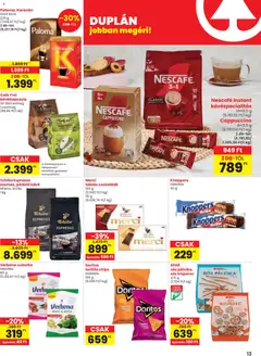 Spar Akciós újság - amely érvényes a következő dátumtól: 30.10.2025 | Oldal: 13 | Termékek: Kisperec, Tortilla, Kávéfőző, Csokoládé