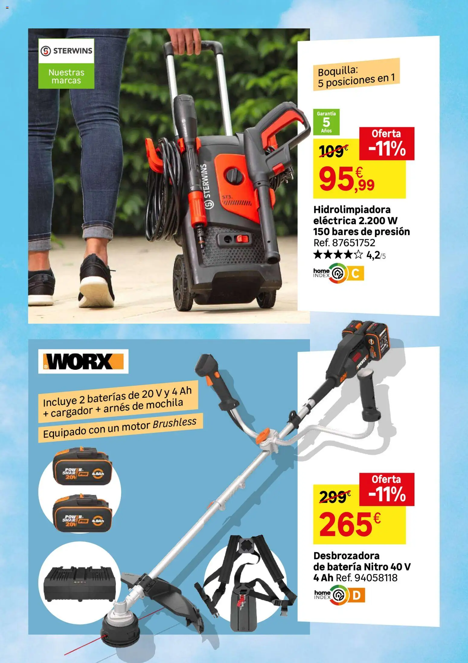 Leroy Merlin catálogo │ válido desde el 21.04.2026 | Página: 24 | Productos: Hidrolimpiadora, Desbrozadora, Mochila, Batería