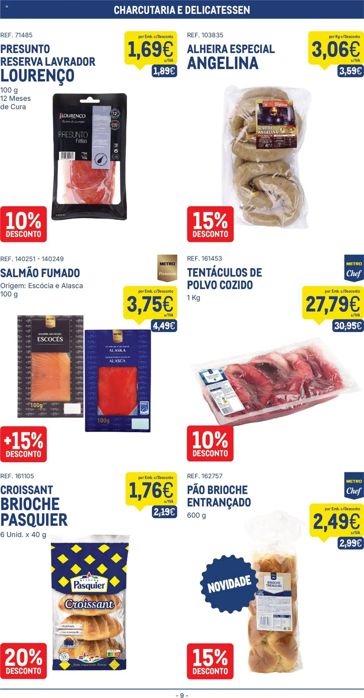 Makro folheto │ válido de 21.10.2025 | Página: 9 | Produtos: Polvo, Salmão, Pão, Presunto