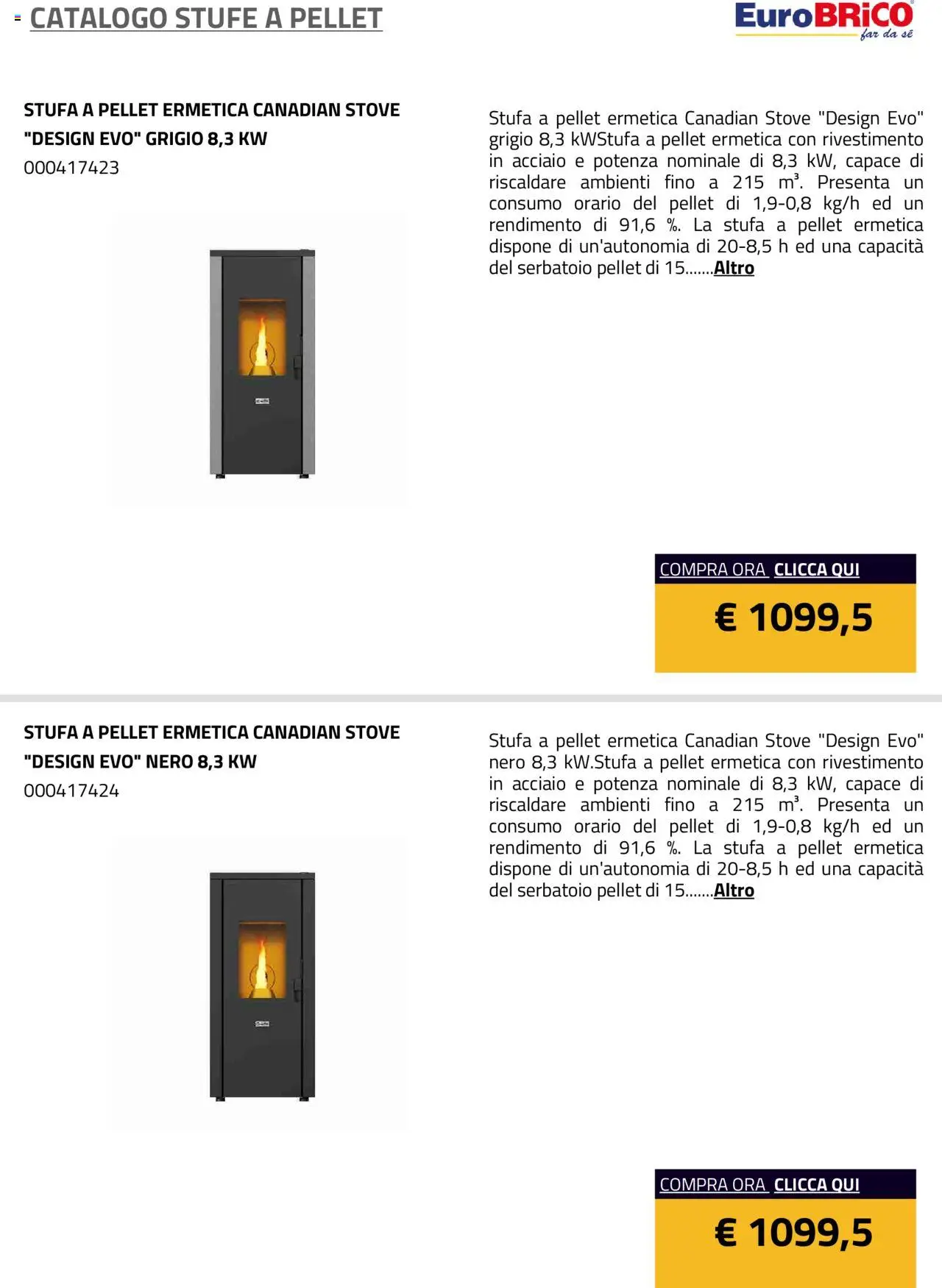 Volantino Eurobrico del 23.07.2025 | Pagina: 41 | Prodotti: Pellet, Stufa a pellet, Stufa