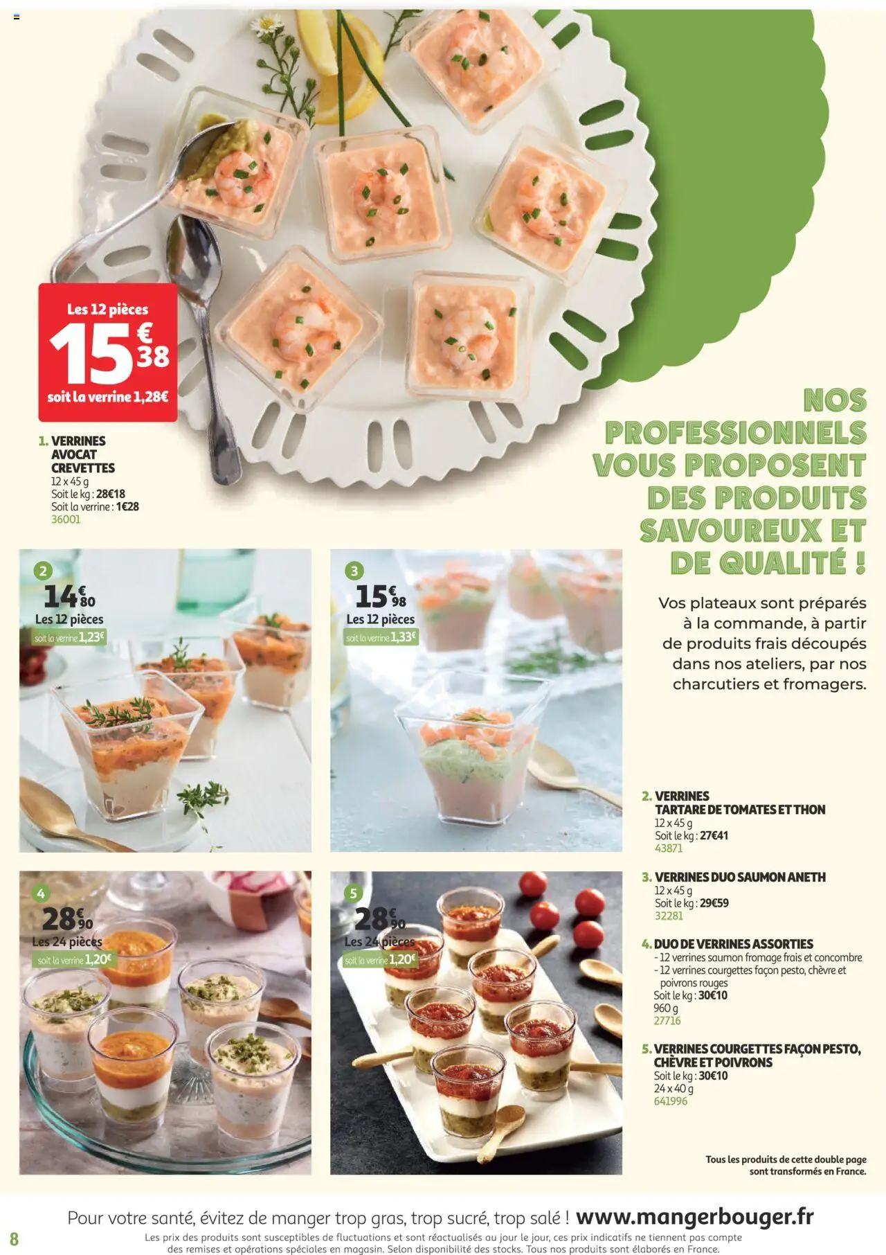  | Page: 8 | Produits: Avocat, Thon, Verrines, Fromage