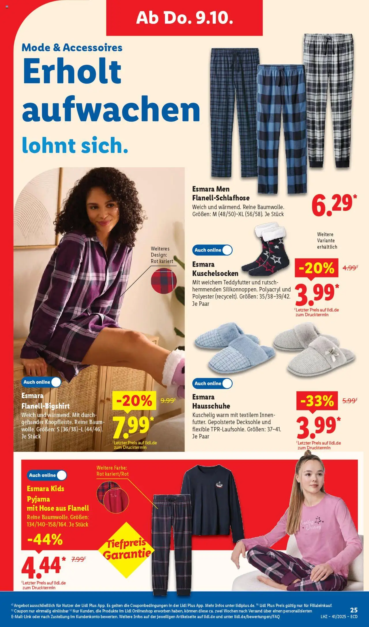 Lidl Prospekt 	 – gültig ab 06.10.2025 | Seite: 39 | Produkte: Hose, Pyjama, Hausschuhe