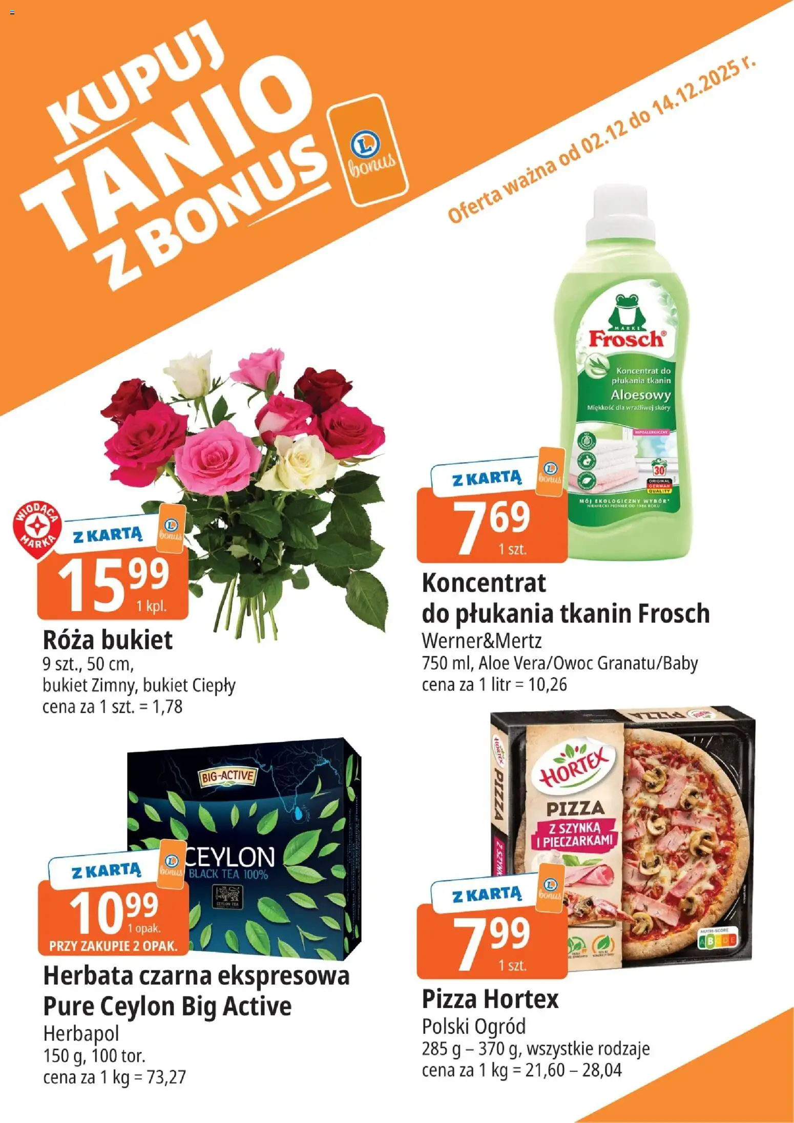 E.Leclerc Gazetka - Tychy kupony dodatkowe od 02.12.2025 | Strona: 16 | Produkty: Karta, Szynka, Pizza, Herbata