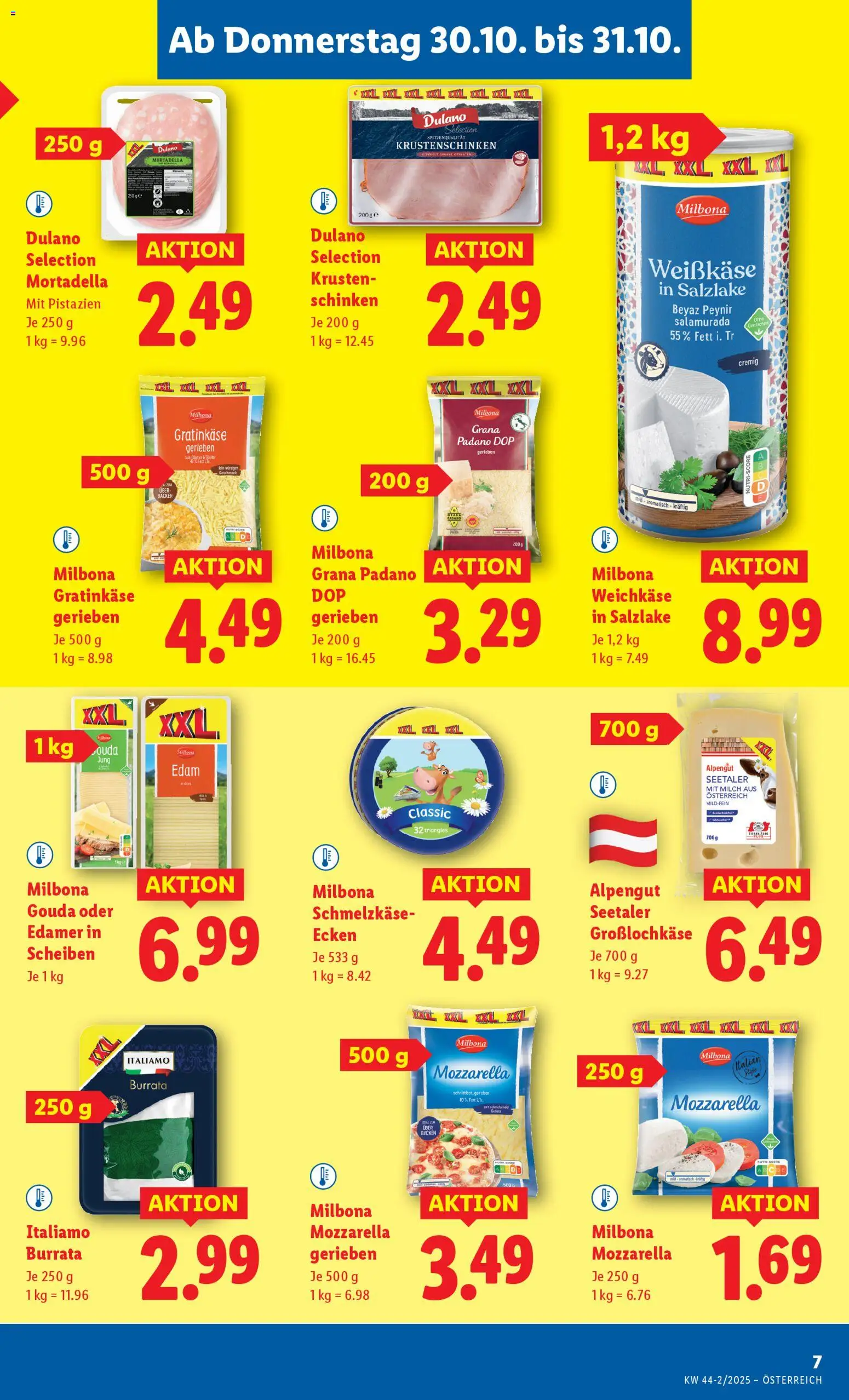 Lidl Flugblatt - Altenmarkt im Pongau, St. Johann im Pongau, Zell am See gültig ab 30.10.2025 | Seite: 11 | Produkte: Milch, Schinken