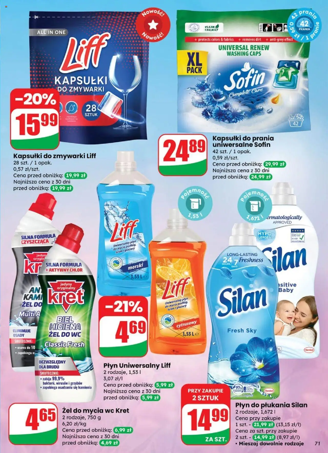 Dino Gazetka od 10.09.2025 | Strona: 71 | Produkty: Cleaner, Kapsułki do prania, Detergent, Kapsułki do zmywarki