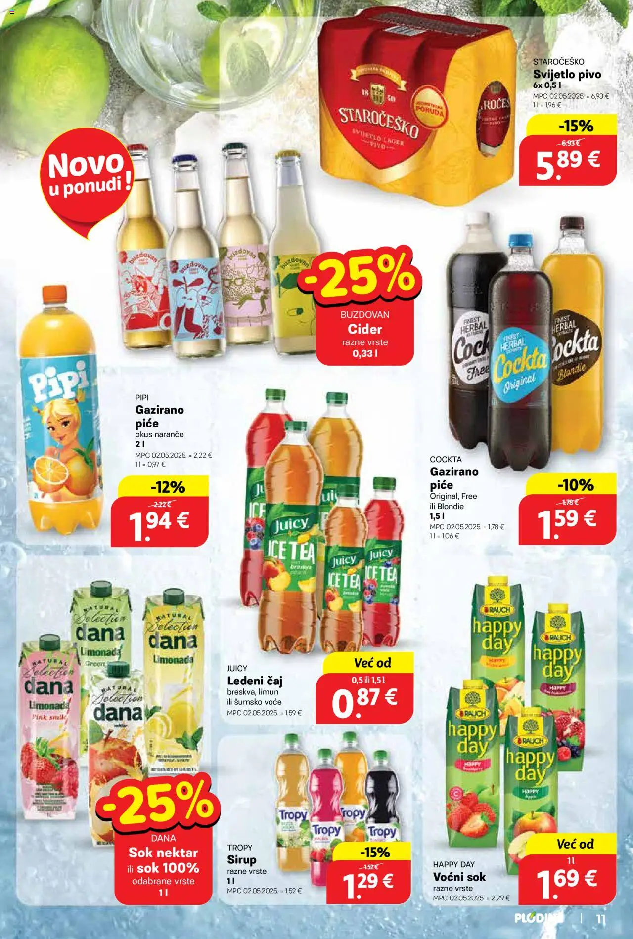 Plodine katalog | vrijedi od 25.06.2025 | Stranica: 11 | Proizvodi: Šumsko voće, Sok, Pivo, Čaj