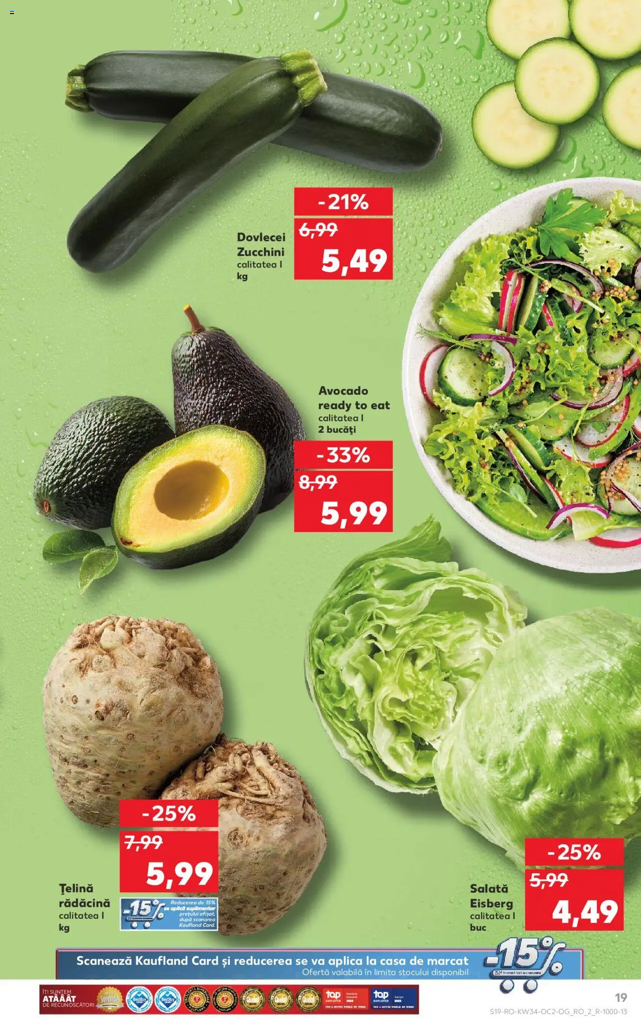 Kaufland RO akciós ujság - amely érvényes a következő dátumtól: 20.08.2025 | Oldal: 19 | Termékek: Saláta