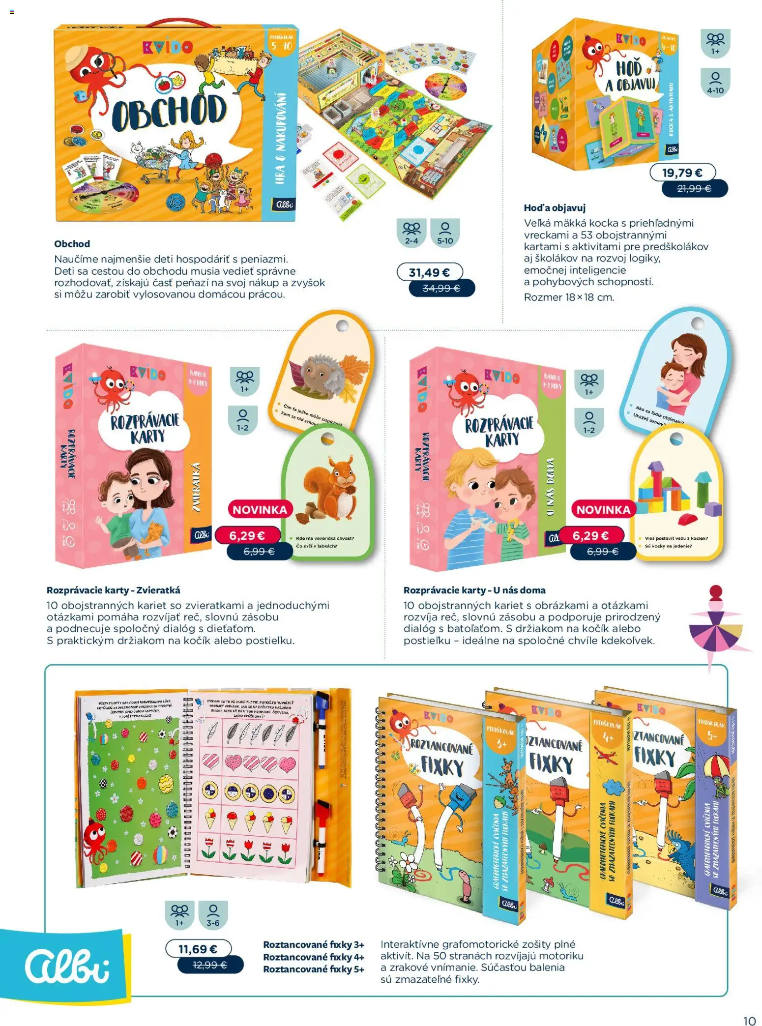 Nové Albi akcie – leták je platný od 02.11.2025 | Strana: 10 | Produkty: Fixky, Hra