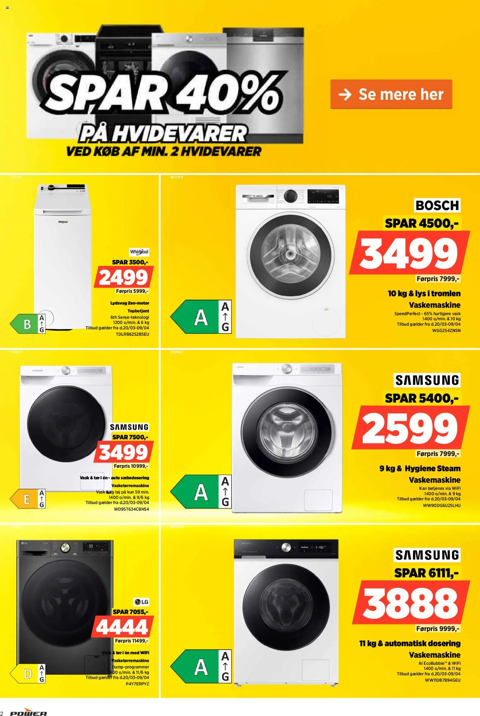 Power tilbudsavis – gyldig fra 01.04.2026 | Side: 2 | Produkter: Vaskemaskine, Tøj