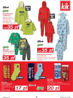 Pogląd oferty "Kik Gazetka" - ważna od 13.10.2025 | Strona: 19 | Produkty: Kombinezon, Piżama, Skarpety damskie, Skarpetki