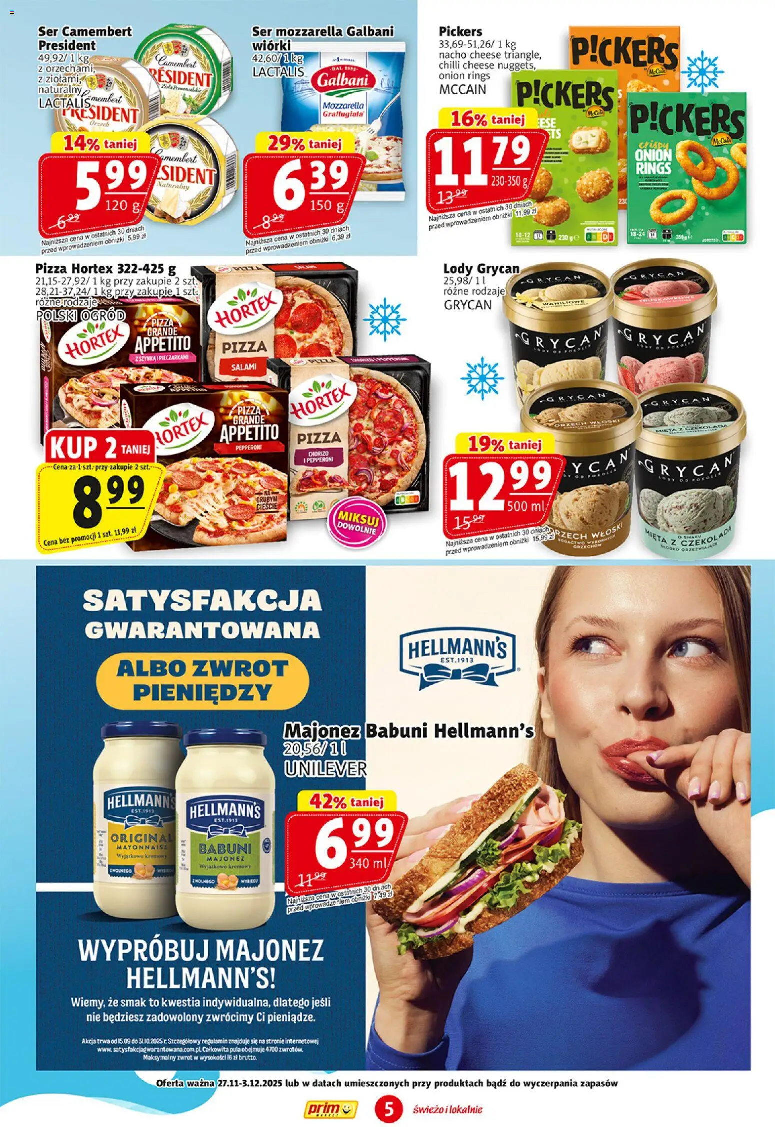 Prim Market Black Friday od 27.11.2025 | Strona: 5 | Produkty: Lody Grycan, Camembert, Salami, Lody